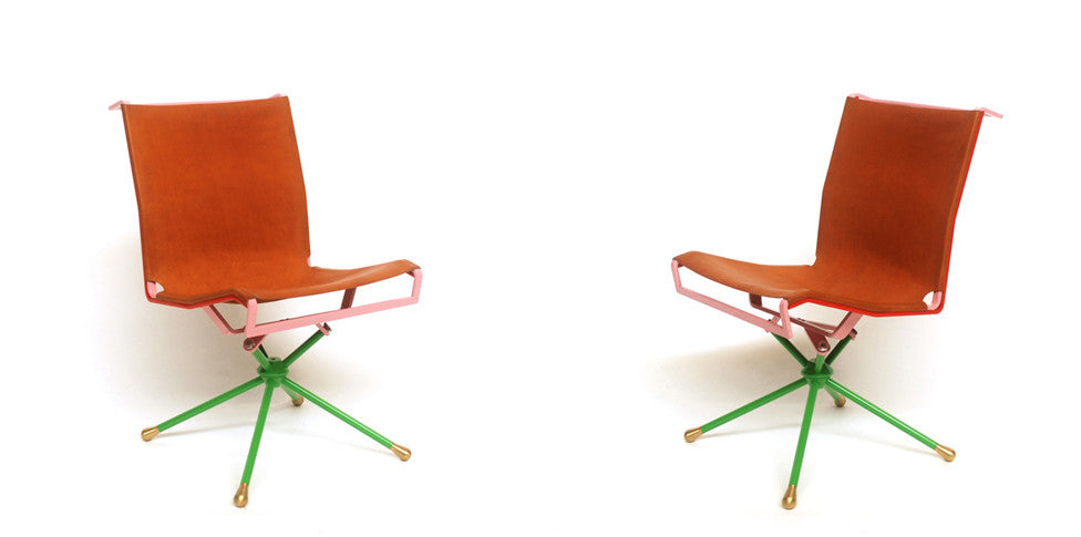 CHAIRY KHALENIAN IN ORANGEY LEATHER