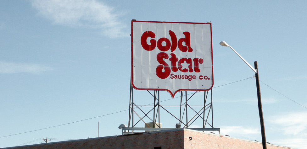 SIGNS THAT OUR NEIGHBORHOODS DON'T SUCK: THE GOLD STAR SAUSAGE COMPANY'S SAUSAGE FONT