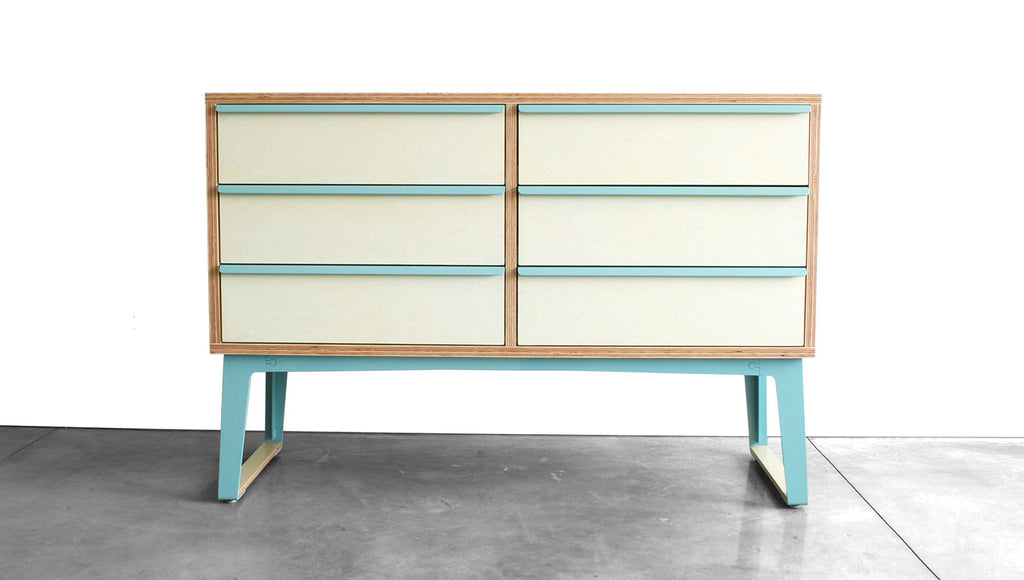 SHEEPADILLO DRESSER WIDE - STEEL LEGS, 4 OR 6 DRAWERS