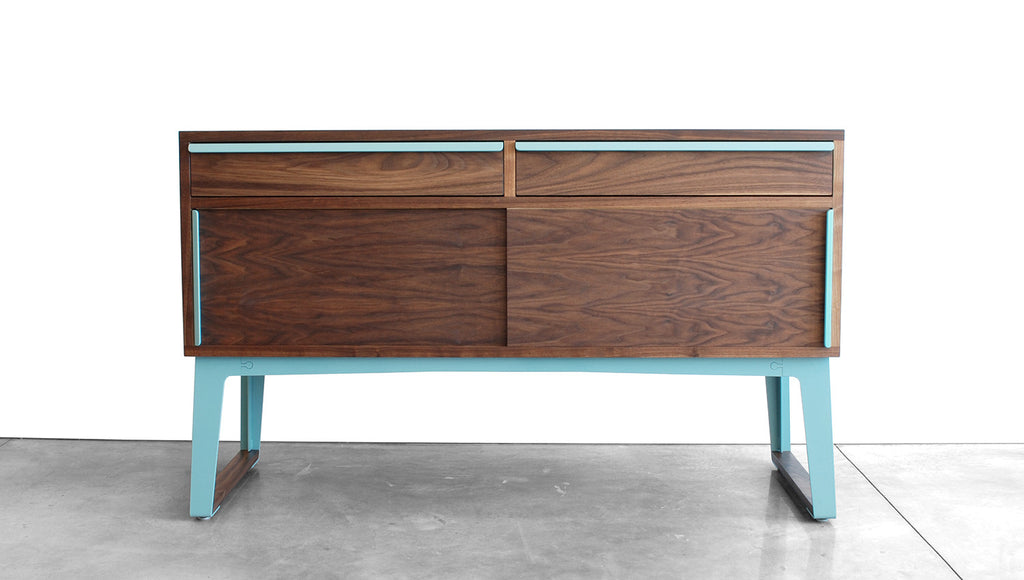 SHEEPADILLO SIDEBOARD - STEEL LEGS, SLIDING DOORS, DRAWERS