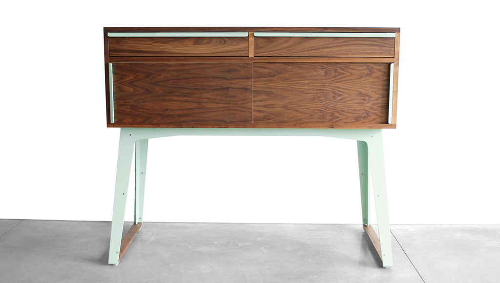 TURTLE SIDEBOARD - STEEL LEGS, SLIDING DOORS, DRAWERS