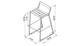 CRANE BAR CHAIR - STEEL, LOW BACK