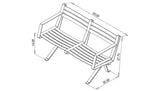 ROADRUNNER BENCH - STEEL, 2 SEAT